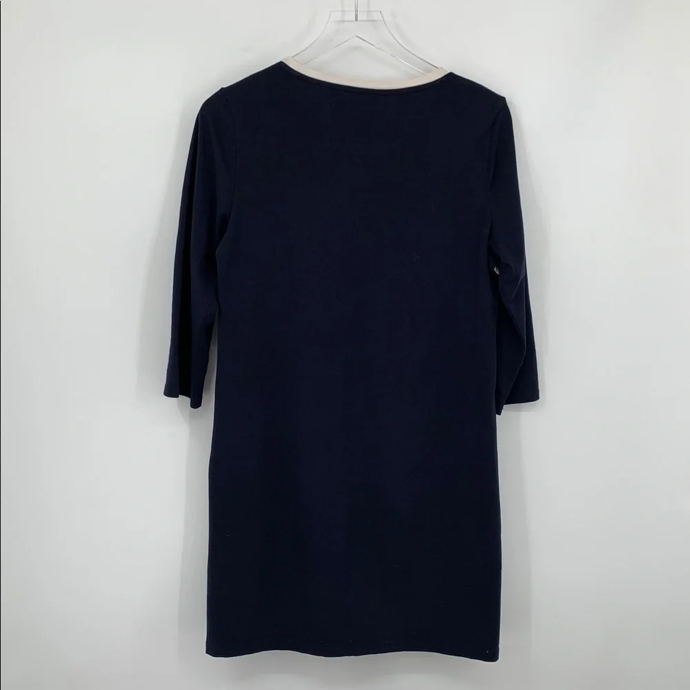 Tommy Hilfiger t-shirt knit dress mini flag logo colorblock navy blue red Medium